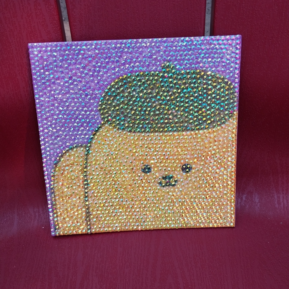 Pompompurin Sanrio Hello Kitty Fully Rhinestoned Canvas